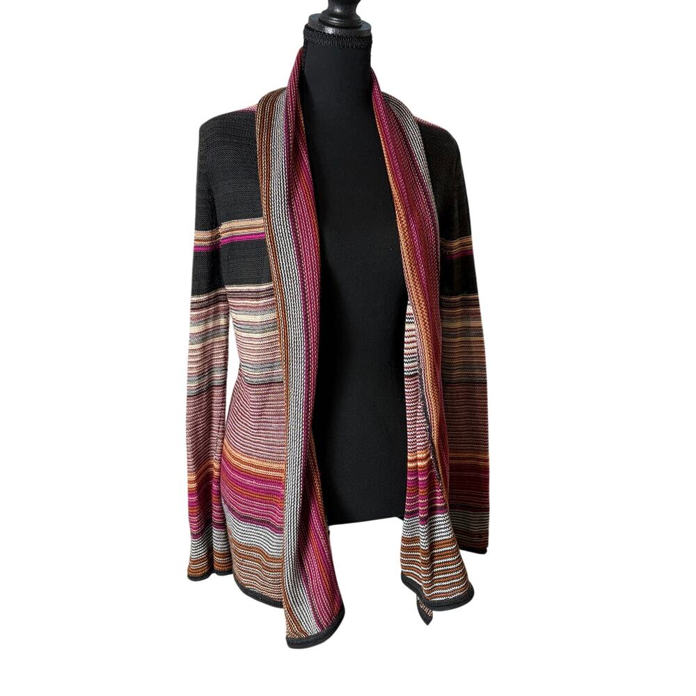 Billabong Women's Open Front Striped Knit Cardigan Sweater Boho Size Medium